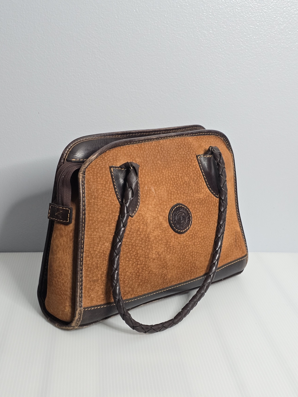 La Constancia Talabartería Brown/Cognac Leather & Suede Satchel